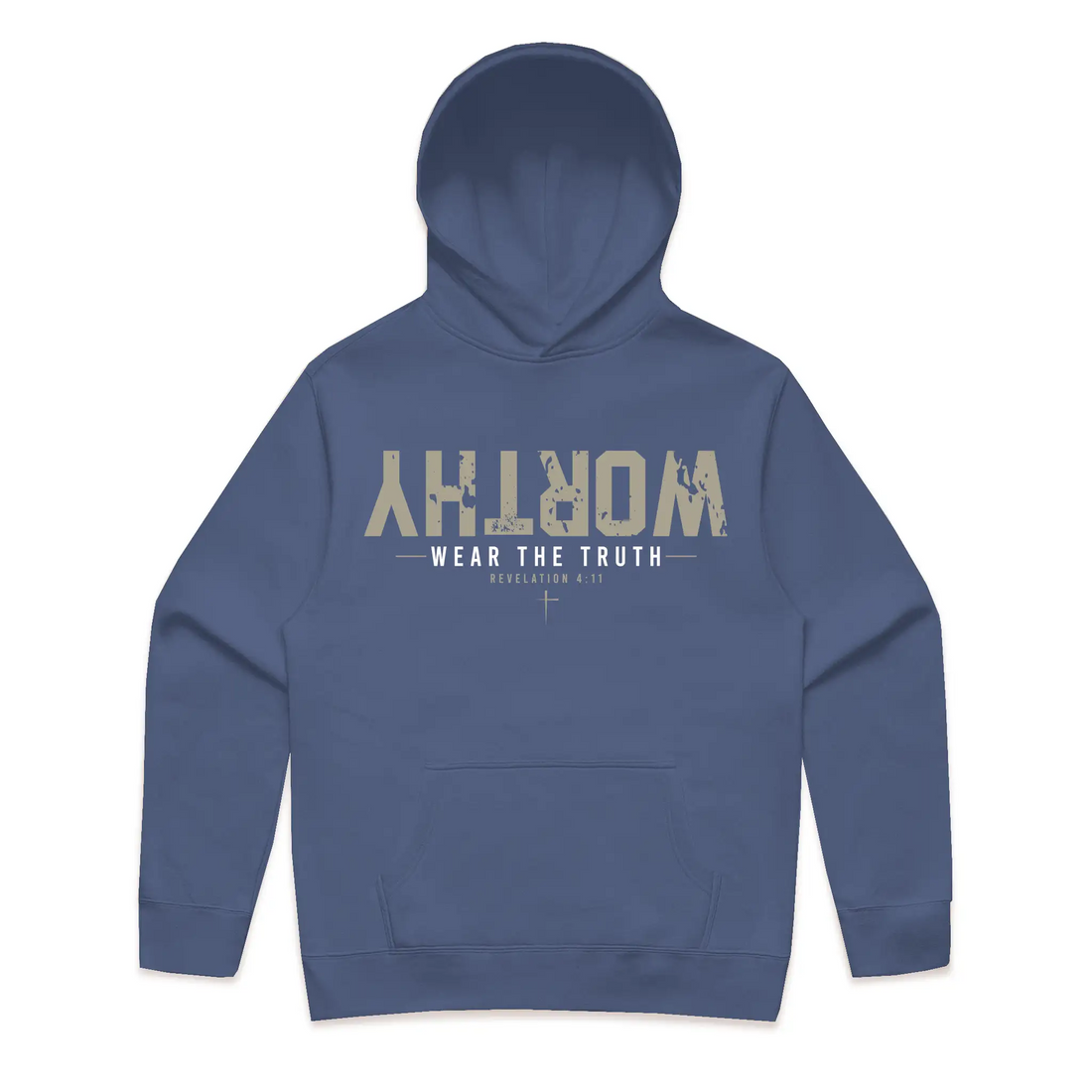 WORTHY Christian hoodie with minimalist graphic design