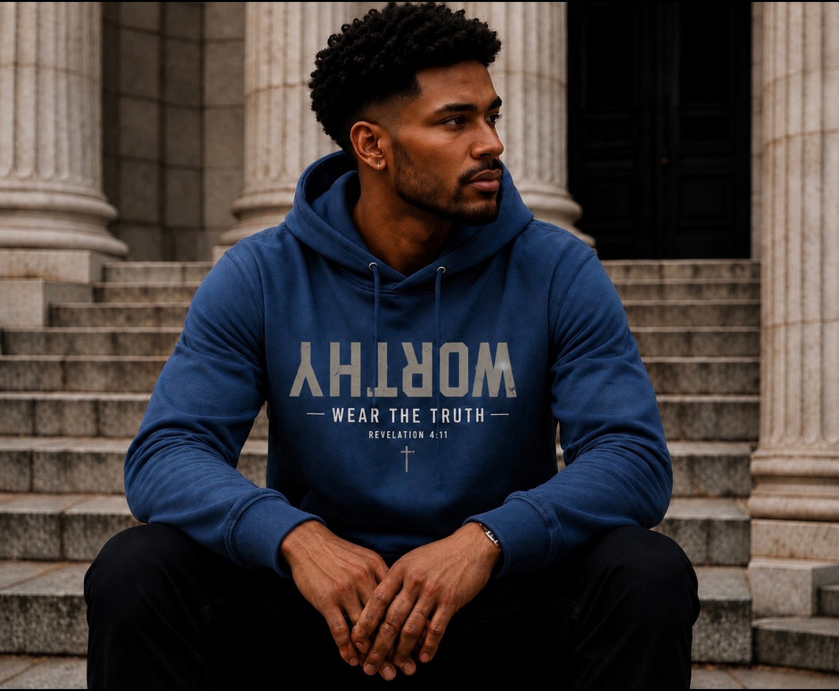 Relaxed oversized WORTHY faith inspired hoodie